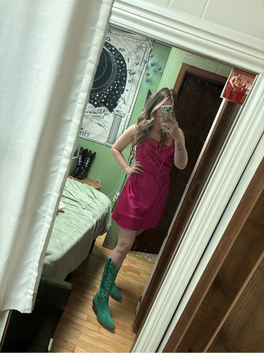 Dingo 1969 Turquoise Suede Western Knee-High Cowboy Boot - Picture 7 of 7